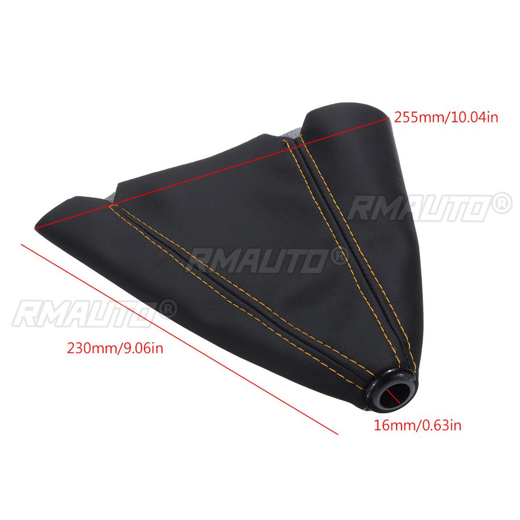 16mm Universal PU Leather Car Auto Gear Shift Collars Carbon Fiber Car Manual Shifter Gear Shift Boot Cover Gaiter
