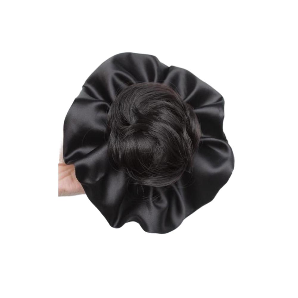 Satin Scrunchie False Hair Pieces Claw Clip Ponytail Chignon Fashion Flower Bun Head Wig  Daily Use