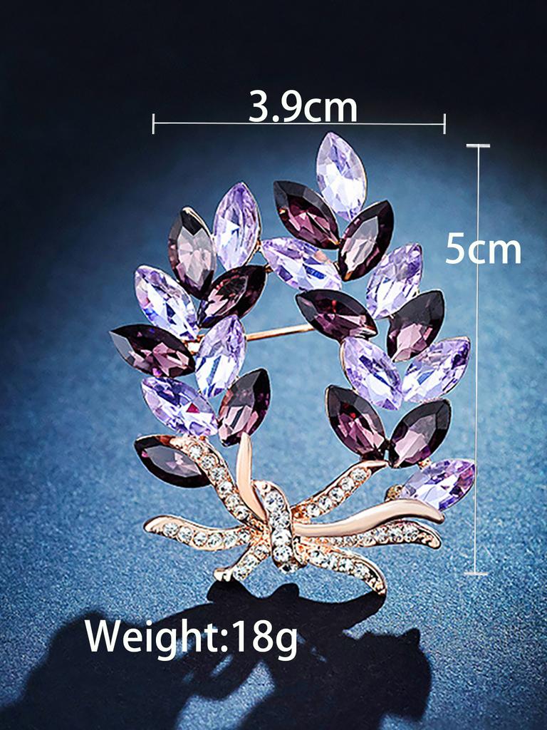 1 шт. Женская европейская и американская модная трендовая брошь с кристаллами в виде листьев и цветов, модное украшение для банкета, вечеринки, фестиваля, подарок