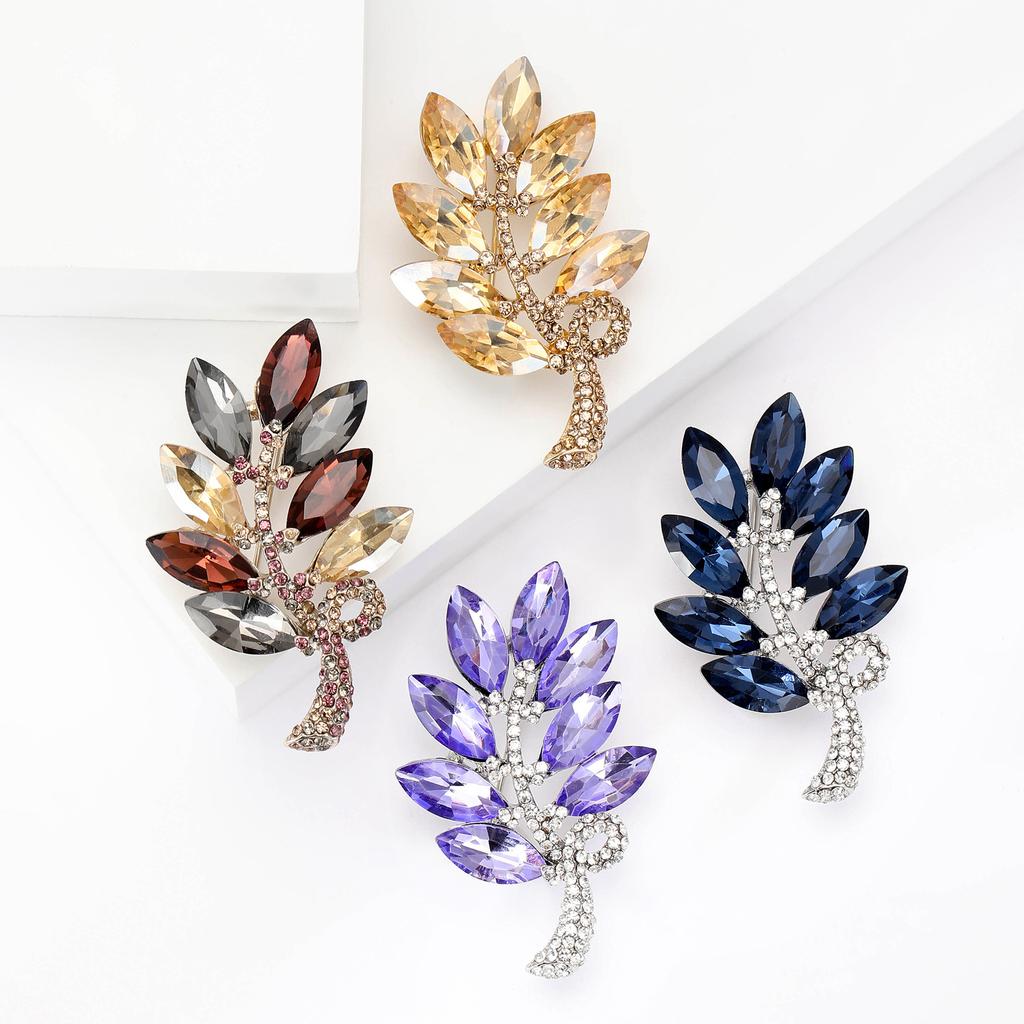 Fashion Vintage Crystal Wheat Brooch Niche Premium Women'S Dress Suit Accessories Rhinestone Pin