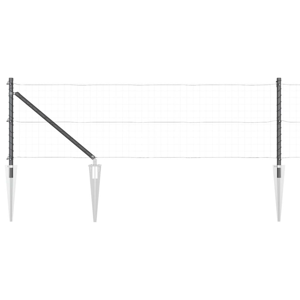 Fence Posts with Drive in Sleeve 26 Pcs Grey