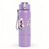 1PC Soft Pastel Wildflower 750ml Color Plastic Sports Water Bottle Leakproof Flip Straw Lid Suitable for Sports Office Home Use