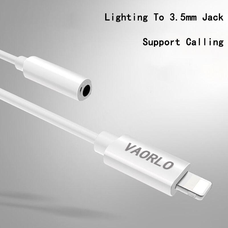 VAORLO Аудио адаптер с разъемом Lighting на 3,5 мм для Lightning, адаптер для наушников с разъемом 3,5 мм для iPhone 7 8 X Xs OTG AUX Adaptador