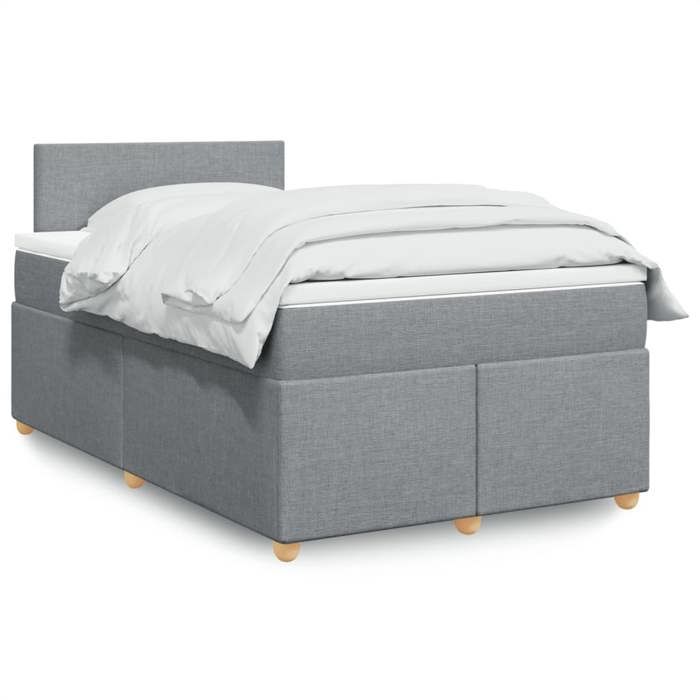Maison Exclusive - Sommier à lattes de lit et matelas gris clair 120x190 cm tissu