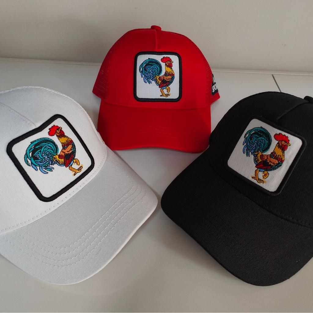Кепка-бейсболка с изображением животного, мультяшная, сетчатая, с вышивкой, для водителя грузовика, петух, волк, шляпа