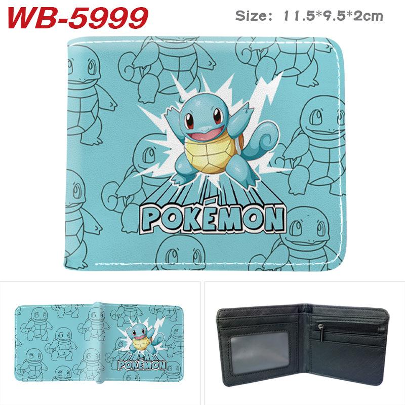 Pokemon Full Color Short Card Holder Coin Purse Bifold Wallet Cute Anime Peripheral Change Pouch