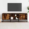 VidaXL TV Cabinet Smoked Oak 120x35x41 Cm Engineered Wood and Metal, TV Stand, Hi-fi Cabinet, Entertainment Center, Buffet 848841