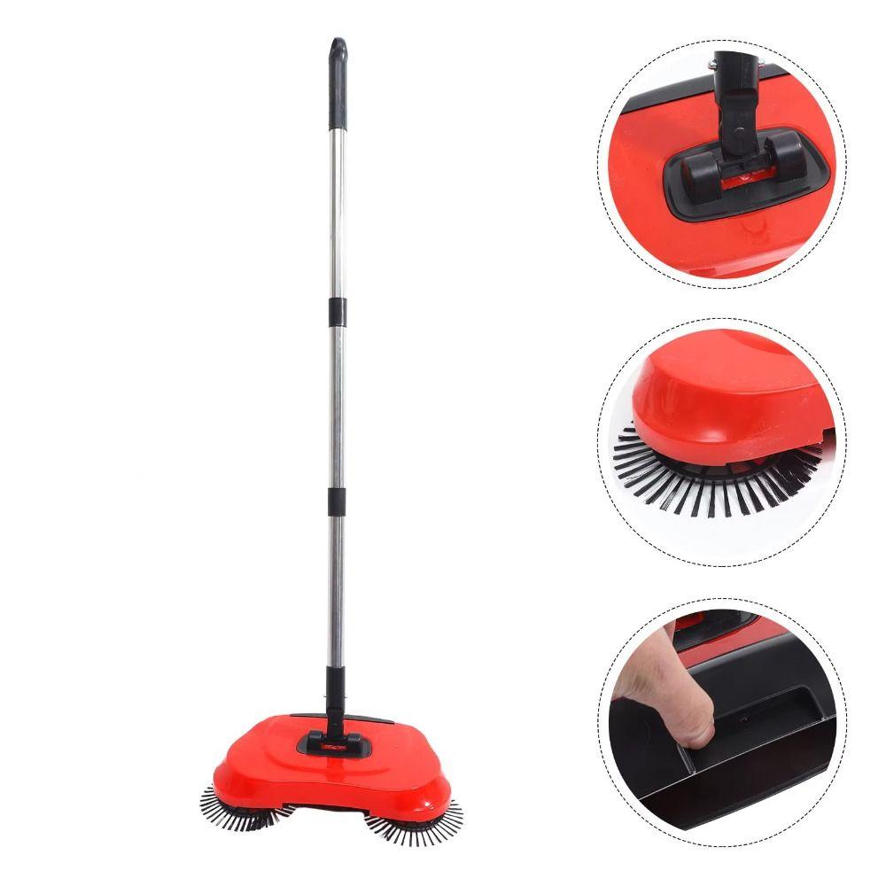 Adjustable Handle Hand Push Sweeper Stainless Steel Handle Carpet Sweeper Loose Debris