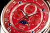 Часы Advanced Moon Phase из натуральной кожи с ремешком с римскими цифрами, водонепроницаемостью 100 м, тахиметром, красным золотом, 300 штук, подарок на день [JMW