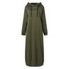 Muslim Dress Women Sweatshirt Dress Stylish Hoodies Long Sleeve Maxi Dress Female Casual Solid Hooded Vestidos Robe S-3XL