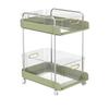 Rolling Cart 2 Tier Large Capacity Mobile Utility Cart Book Food Storage Organizer for Home Kitchen