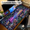 Dinosaur Theme Personalized Mouse Pad Custom Name Text Non Slip Desk Pad For Laptop Office Desktop