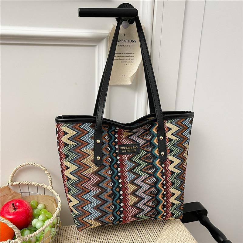Urban Street Fashion Canvas Tote Bag Women Large Capacity For School And Commute