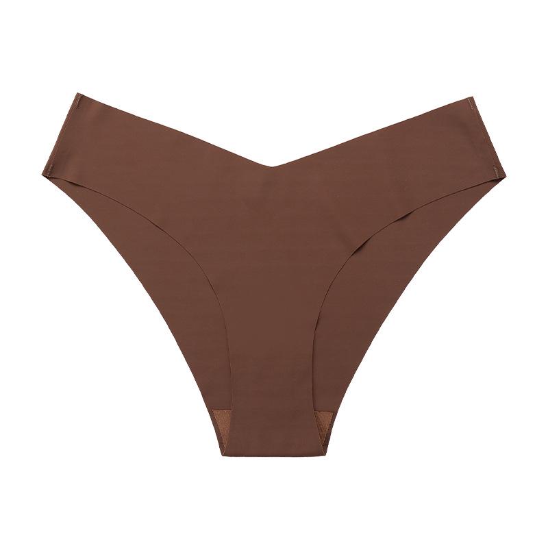 Plus Size Ice Silk Seamless Maternity V-Neck Low Waist One-Piece Sport Breathable Brazilian Panties