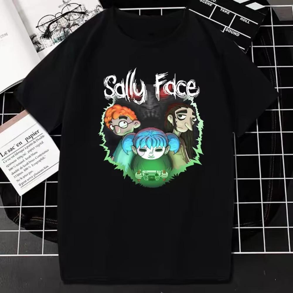 Футболка с маской для лица Game Sally, уникальная футболка с короткими рукавами в готическом стиле, модная уличная одежда в стиле хип-хоп, женская и мужская футболка большого размера Camisetas