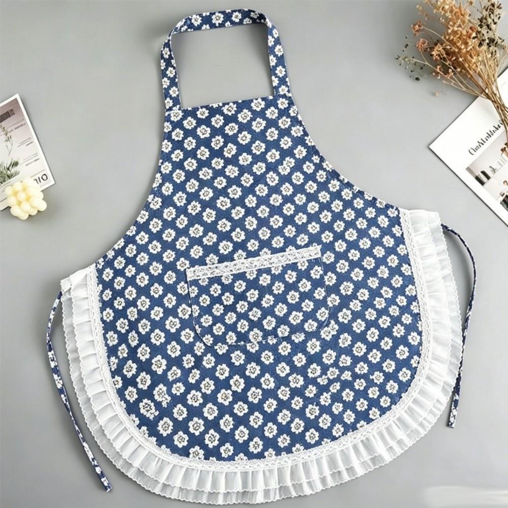 Lace Design CookingApron Stain-proof Work Clothes New Ruffled Trim Apron Home Use
