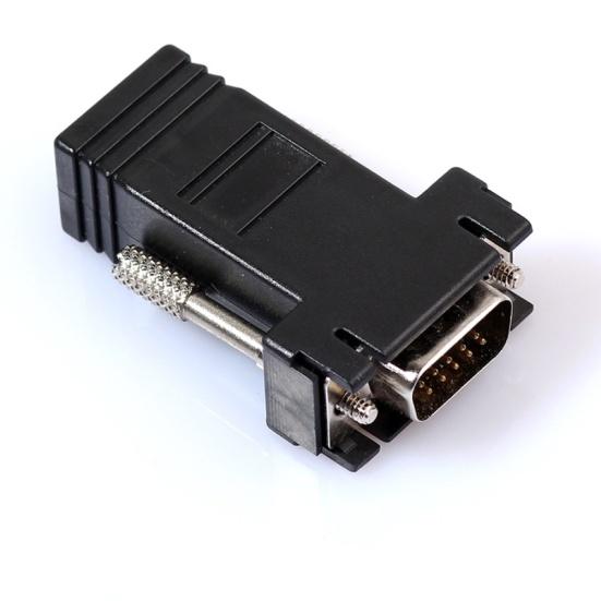 VGA удлинитель штекер CAT5 CAT6 RJ45 к LAN гнездо адаптер для сетевого кабеля комплект
