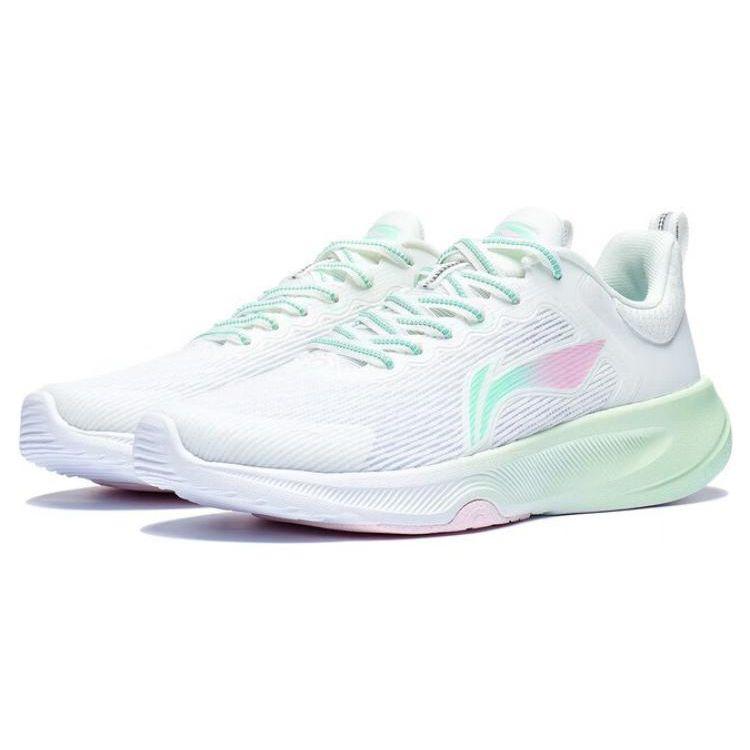 Кроссовки для бега Li Ning Lan Guang из нескользящей дышащей ткани с отскоком, женские, белые, синие, розовые, AFVT012-3
