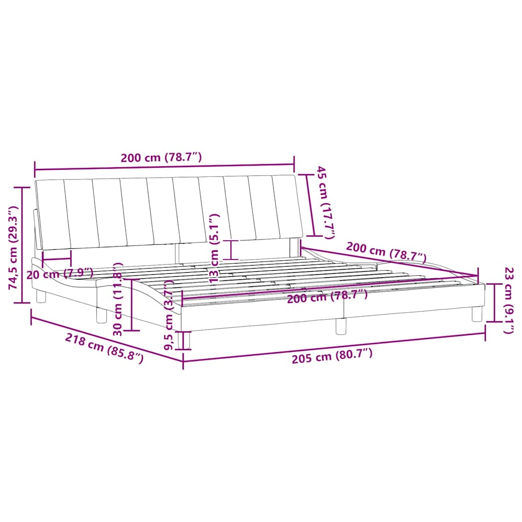 Bed Frame without Mattress Hanko Blue 200x200 cm Velvet