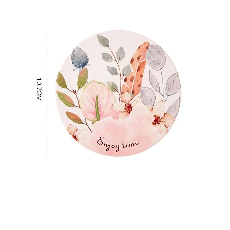 Керамические подставки с пробковым основанием «Цветочный сезон», противоожоговые, теплоизоляционные, водопоглощающие коврики, подставки для домашних чайных чашек, стола, стаканов