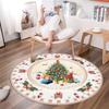 Christmas Rug Round Christmas Carpet Merry Christmas Rug Christmas Gift Christmas Décor Living Room Nonslip Floor Area Round Mat