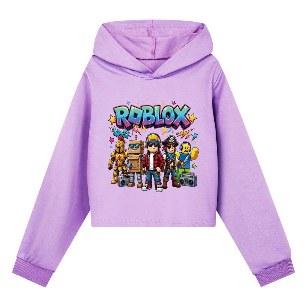 5574 Модные детские худи для девочек для улицы с принтом Roblox, повседневные, с длинным рукавом