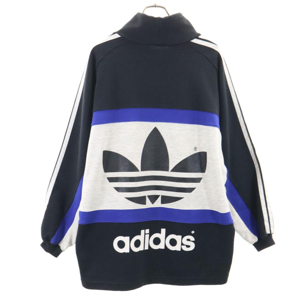 Adidas 80-е Сделано в Японии, сделано Descente, винтажный логотип Трилистник Толстовка с длинным рукавом и высоким воротом Мужская Б/У