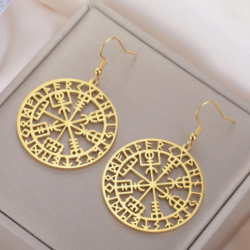 Dawapara Ожерелье-подвеска Вегвисир с скандинавскими рунами, компас, амулет защиты, ювелирное изделие из нержавеющей стали