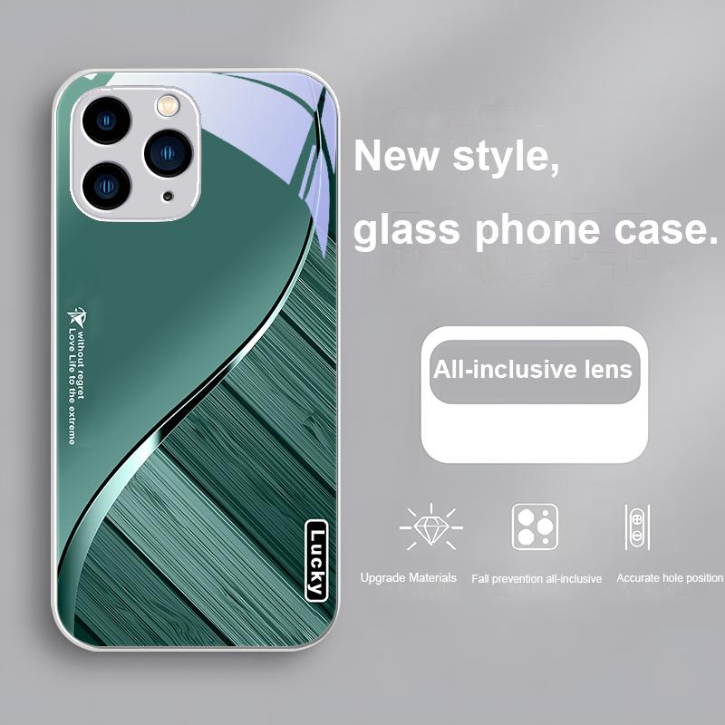 Люби Жизнь по максимуму Удача для iPhone 15 14 13 12 11 Pro Max X XS XR 7 8 Plus 2020 2022 SE Черный закаленное стекло чехол для телефона