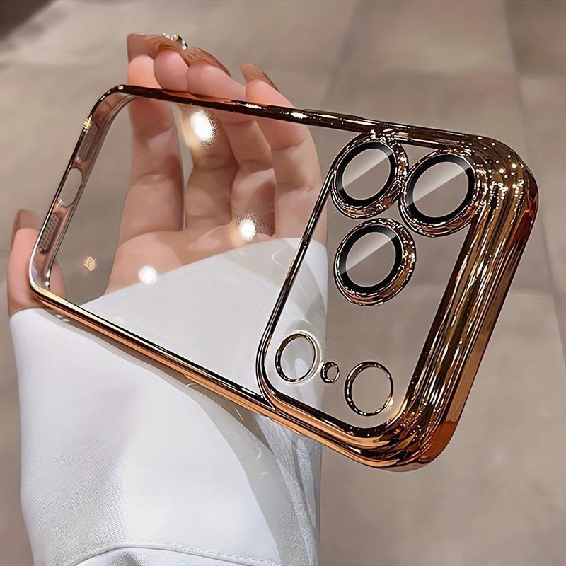 Роскошный прозрачный бампер с покрытием для iPhone 17 16 15 14 13 Pro Max 17Pro Защита объектива камеры Air Прозрачный ударопрочный чехол