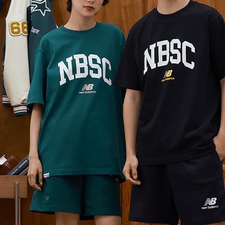 New Balance Футболка с принтом логотипа Азиатский размер 'Зеленый Белый' Мужская 5ED25373-HT