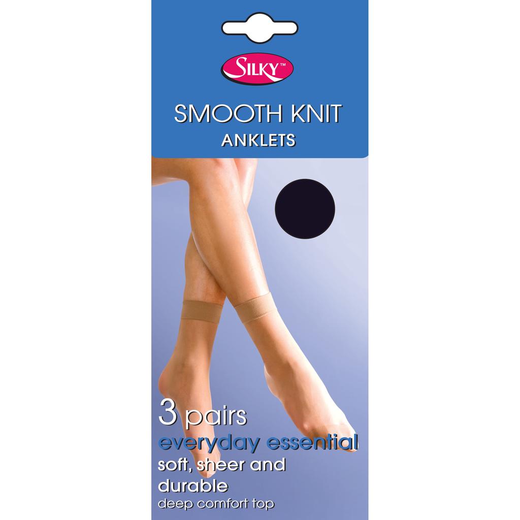 Silky Womens/Ladies Smooth Knit Ankle High (3 Pairs)