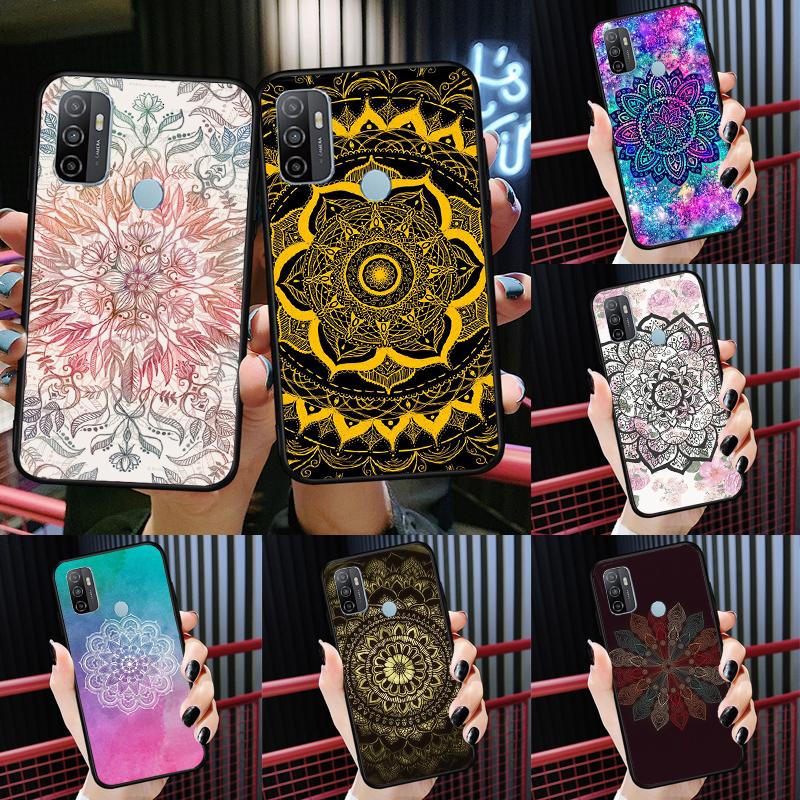 Цветочная Мандала Цветочный Чехол Для Oppo A58 A78 A98 A15 A16 A17 A52 A72 A76 A96 A54 A74 A94 A57 A77 A54S A57S Чехол