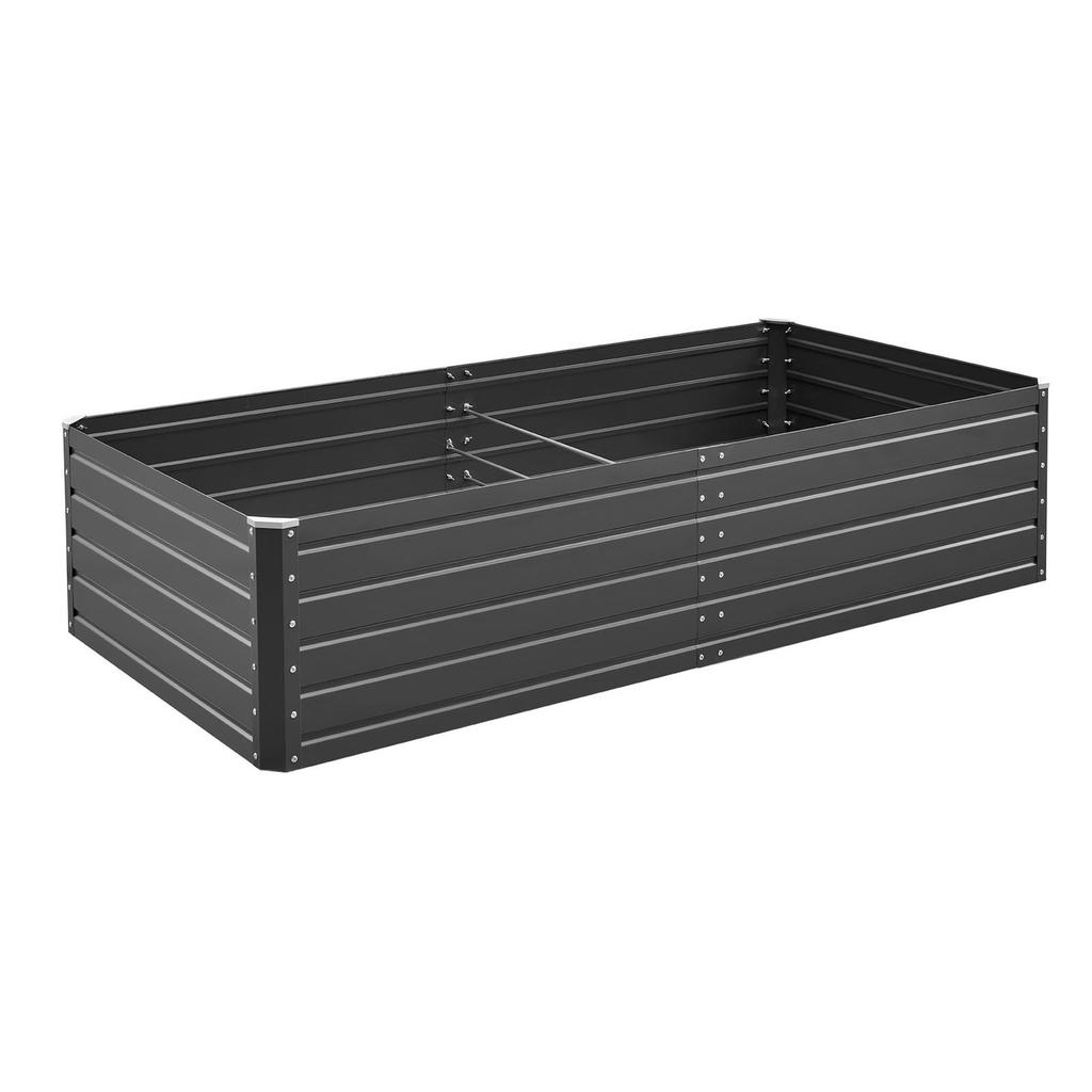 Metal Raised Garden Bed, 2.0 x 1.0 x 0.5 m Outdoor Galvalume Planter Garden Box, Open Bottom Design, Large Planter Raised Bed for Growing Vegetables,