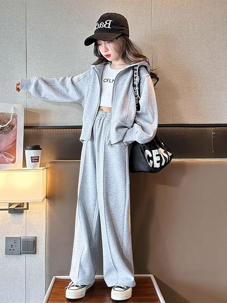 Комплект для детей, толстовки, одежда для девочек, юниоры, рост 120, 130, 140, 150, 160, 170 см, спортивные штаны, толстовка с капюшоном, длинный рукав, комплект из верхней и нижней части, начальная школа