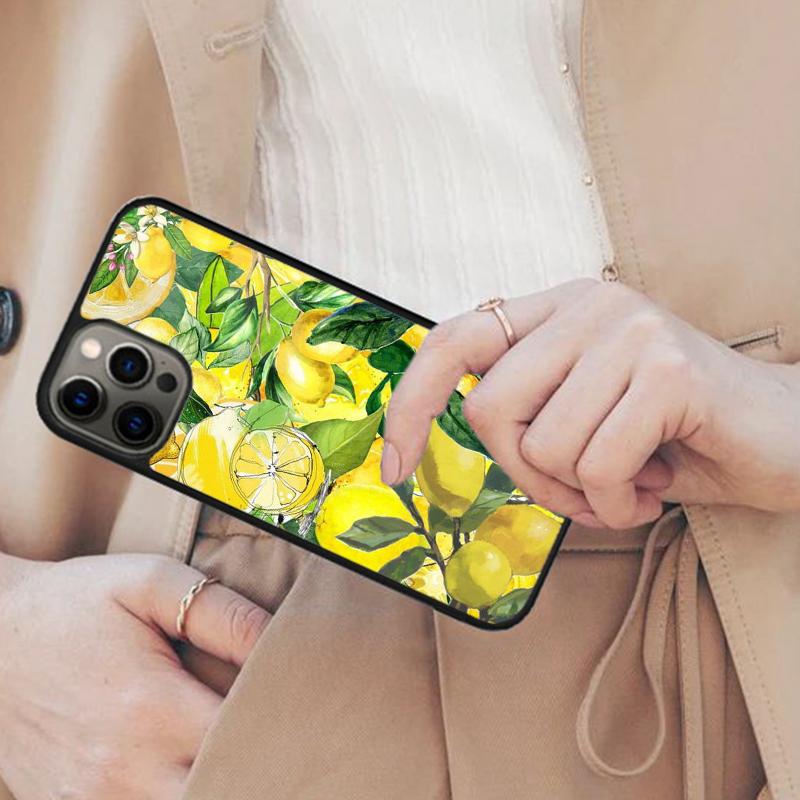 Летний Фруктовый Лимонный Магнитный Чехол Для Телефона ДЛЯ APPLE iPhone 17 Air 16 14 13 12 Pro Max 15 Plus Беспроводная Зарядка С Крышкой MagSafe