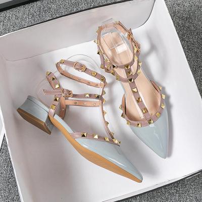 Женские мюли Valentino больших размеров 41-43 с острым носком, средним каблуком и заклепками