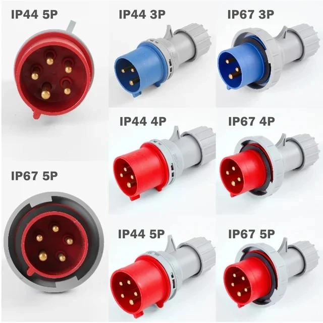 Промышленная вилка и розетка 16/32А 3P/4P/5Pin Электрический разъем IP67 Настенная розетка Вилка папа и розетка мама