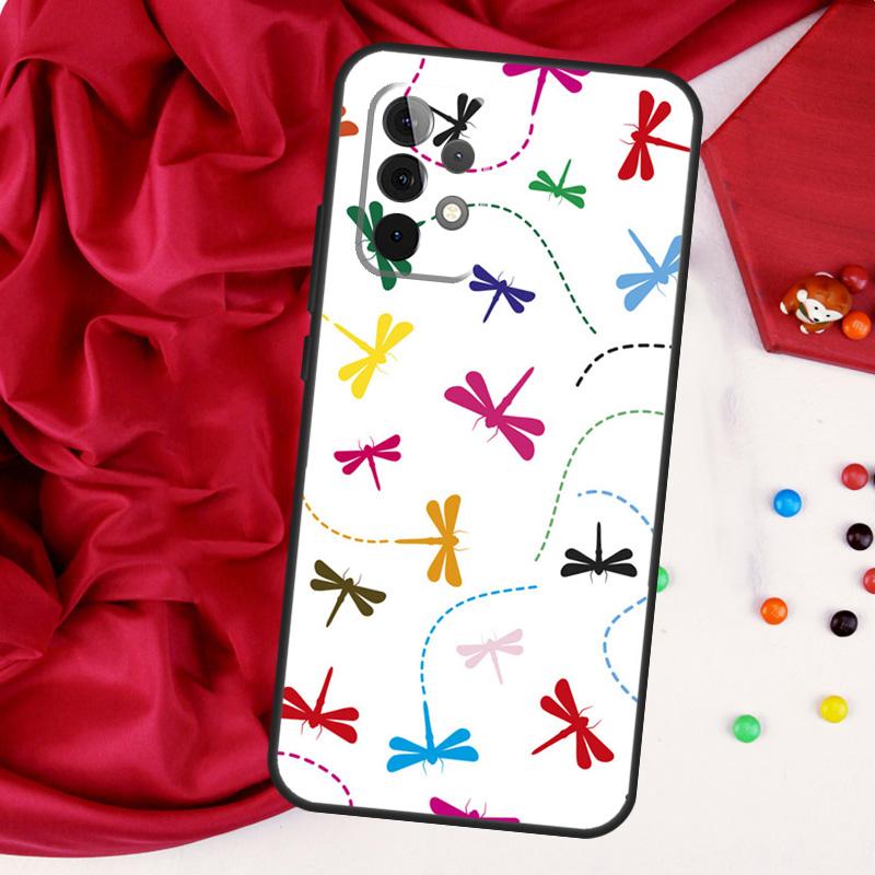 Цветочная Разноцветная Стрекоза Для Samsung Galaxy A52 A32 A22 A54 A14 A16 A26 A36 A56 A55 A35 A05 A06 A15 A53 A33 A13 Чехол
