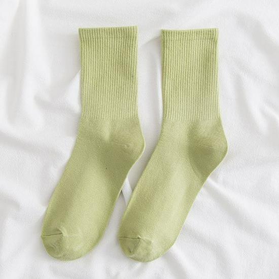 Women's Colorful Mid-Calf Cotton Socks - Korean-Style, Sweat-Absorbent, Odor-Resistant, Thin Slouch Socks for Spring and Autumn