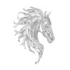 Brooch Pin Retro Style Horse Head Design Anti-oxidation Anti-rust Brooch Sweaters Hats Bags Fashion Accessory
