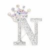 Crown 26 Initial Letters A To Z   Brooch Pins Women