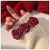 Stunning Camellia Red Hairpin: Plush High-End Autumn/Winter Headdress