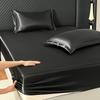 Ice Silk Fitted Sheet 90x200cm Multiple Sizes Bed Sheet Soft Satin Elastic Mattress Home Bedroom Bed Sheet with 360°Elastic Band