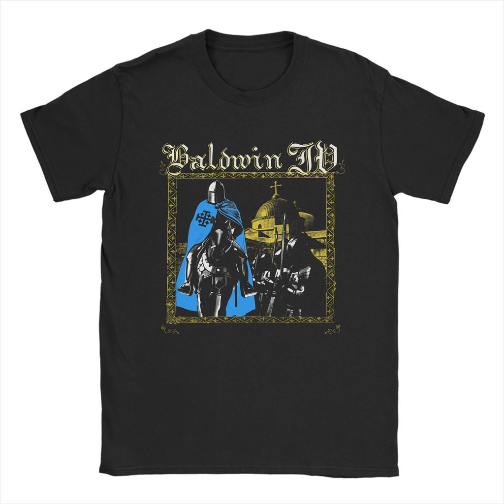 King Baldwin IV Of Jerusalem T-Shirt Summer Trendy Cool T Shirts Adult Pure Cotton Crewneck Oversized Tees Short Sleeves Tshirt