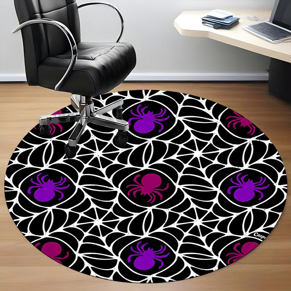 1PC Spider Web Chair Carpet for Office Non-Slip, Lightweight, Machine Washable Rug for Office, Sleeping, Room - Holiday Decoryy251009073