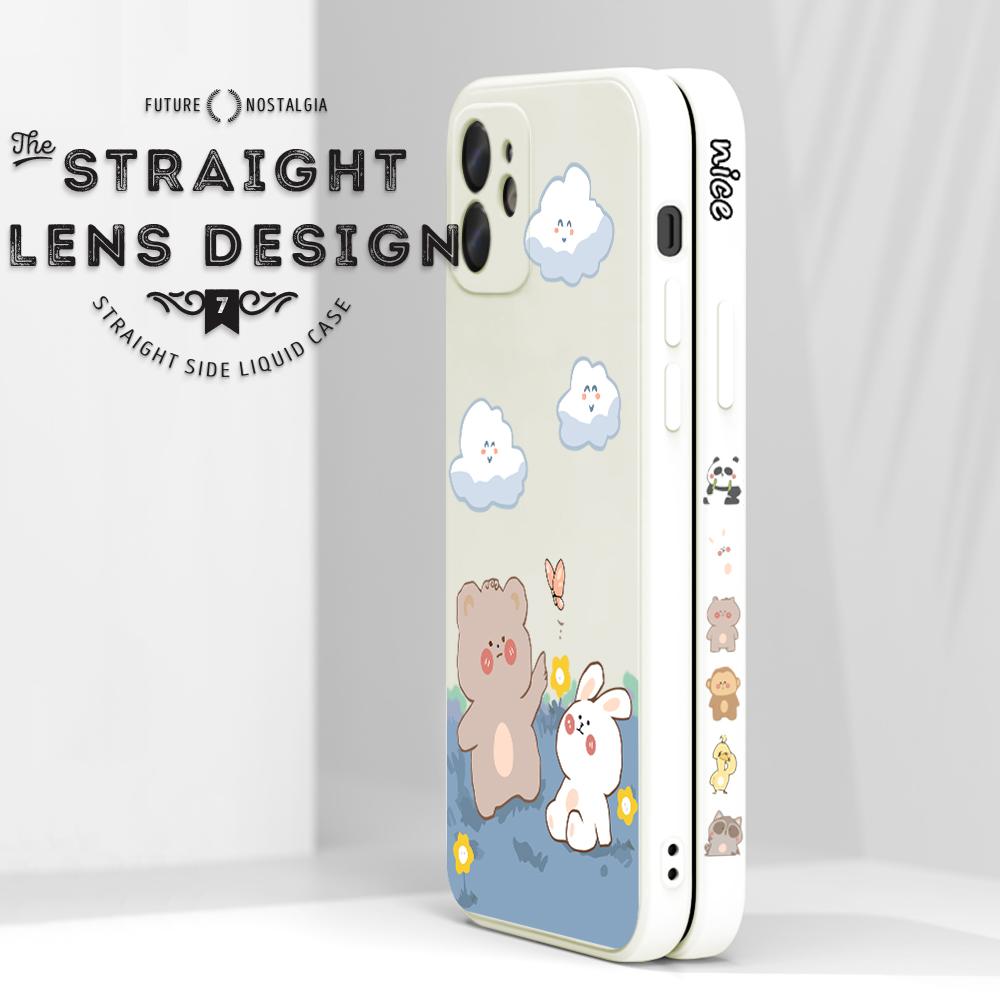 Прекрасный чехол для телефона с мультяшным медведем для Redmi Xiaomi POCO Note 10 Pro 9 9A 9T 10C 8 7 11 Lite 5G X3 M3 с квадратным краем, мягкие защитные чехлы для полной камеры