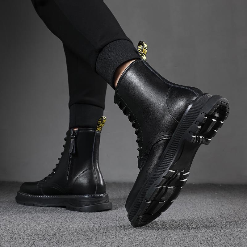 Модные мужские высокие ботинки Martin на осень/зиму в британско-корейском стиле