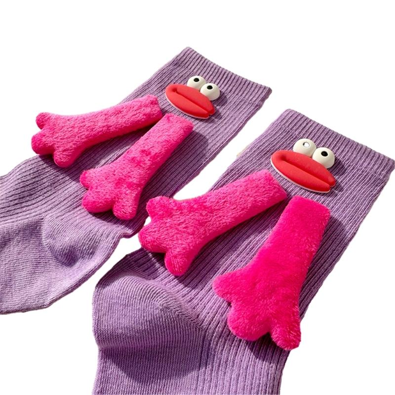1 Pair Cotton Crew Dress Socks Simple Ankle Socks Trendy Bootie Socks Cartoon Doll Calf Socks for Womens Streetwear