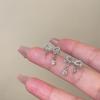 Bow Stud Earrings Women's Simple Summer Gentle Niche Design Sense Flash Diamond Earrings Temperament Commuter Earrings